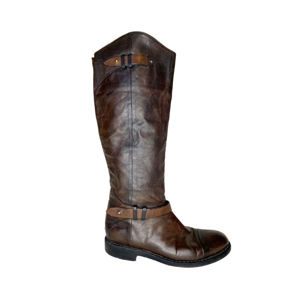 rag & bone Abbey Riding Boots Size 6 Brown Leather Tall Distressed